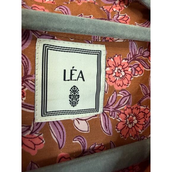 Lea Floral Shirt Midi Dress Short Sleeve Belted Women's M - Picture 11 of 12